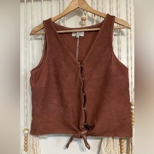 Madewell "Texture & Thread" Tie-able Tank Top, Size Large, Hand Dyed